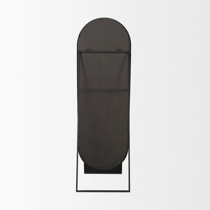 Tillie Oblong Matte Black Metal Standing Floor Mirror