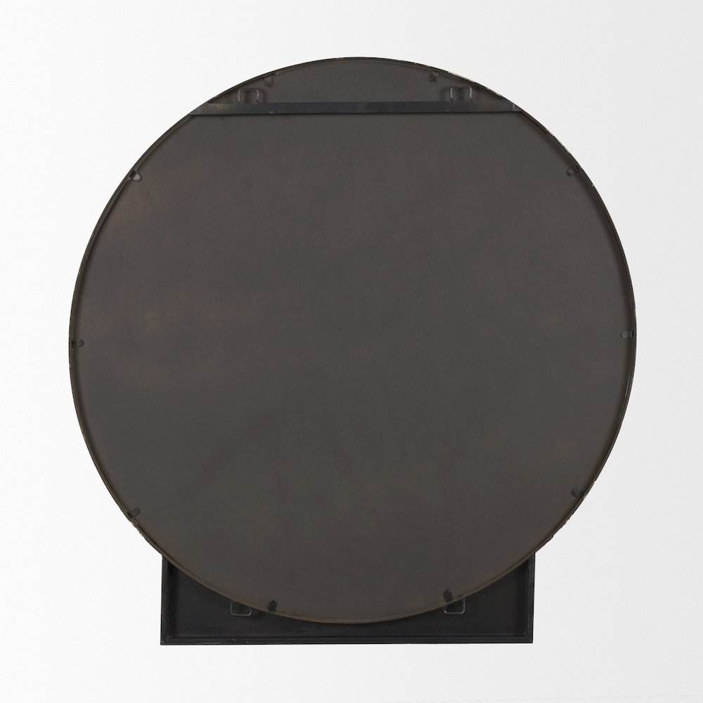 Tillie Round Brushed Gold Metal Frame Wall Mirror