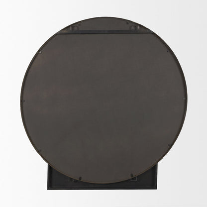 Tillie Round Brushed Gold Metal Frame Wall Mirror
