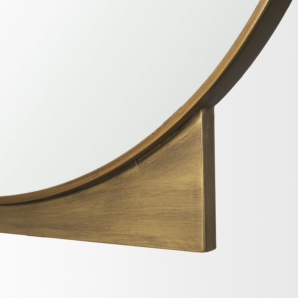 Tillie Round Brushed Gold Metal Frame Wall Mirror