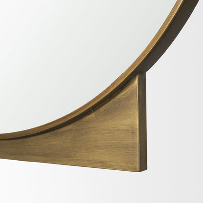 Tillie Round Brushed Gold Metal Frame Wall Mirror