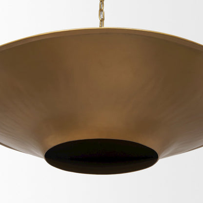 Titus 1-Light Brass Finished Metal Disc Pendant