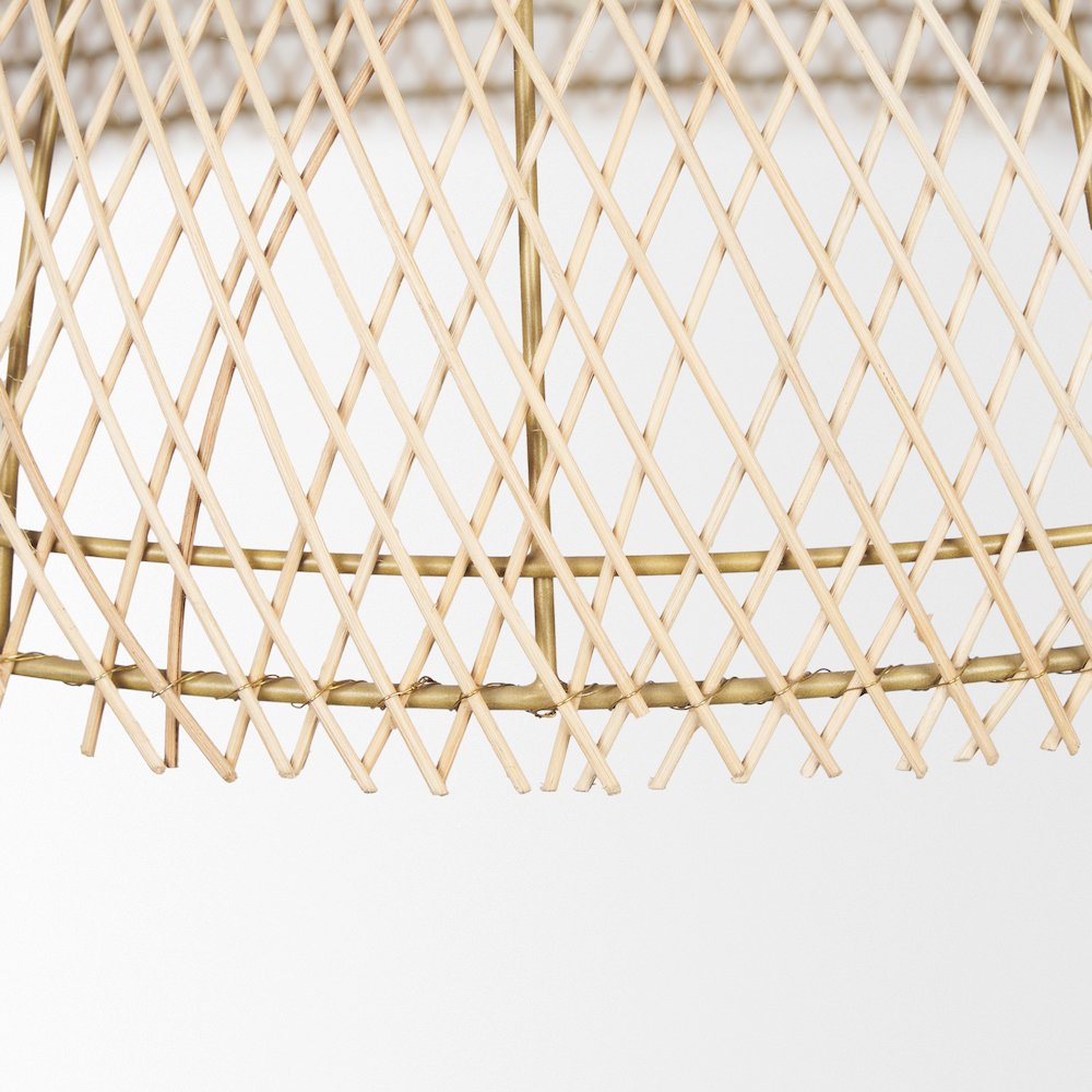 Thad 1-Light Natural Woven Rattan Dome Pendant