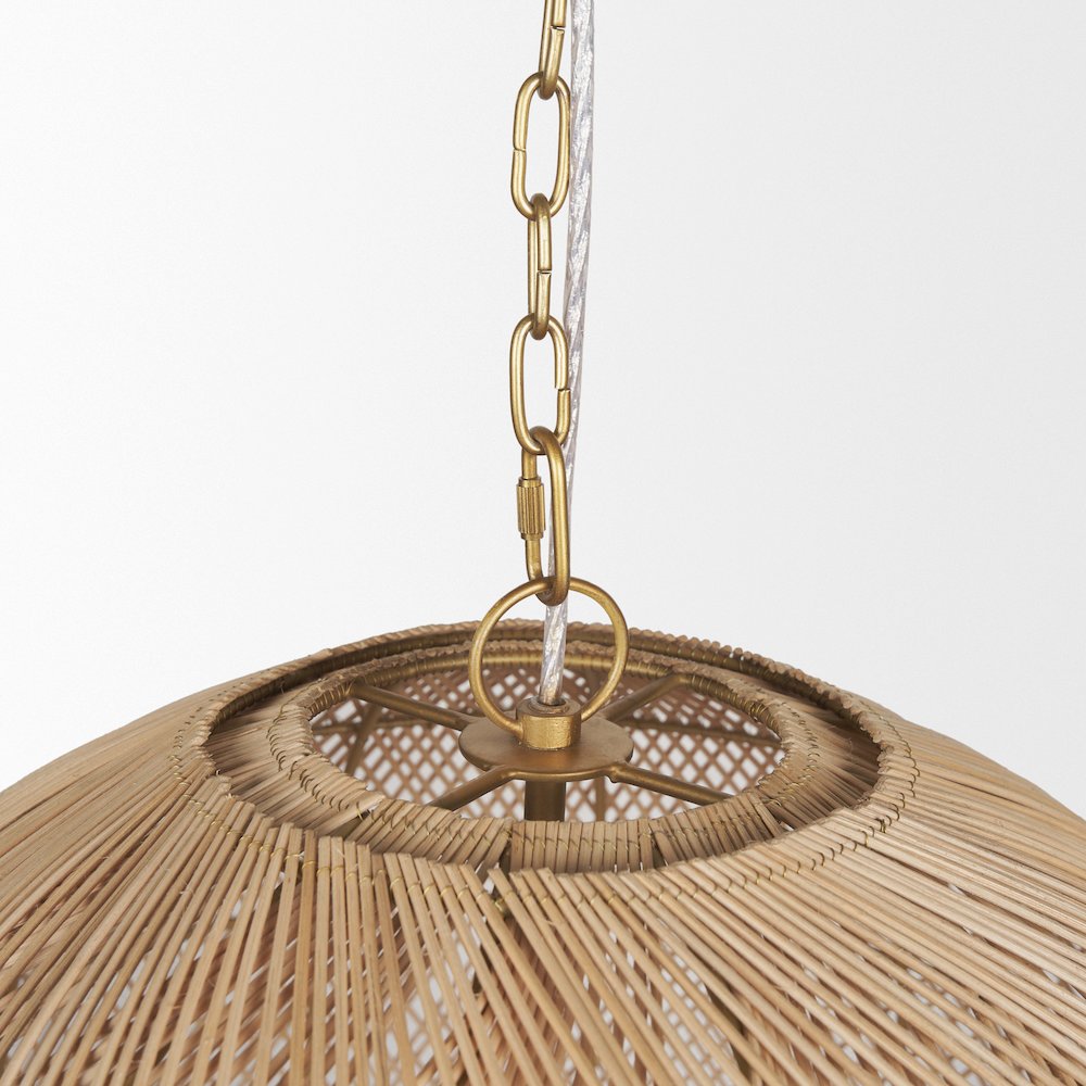 4-Light Natural Woven Rattan Foyer Chandelier