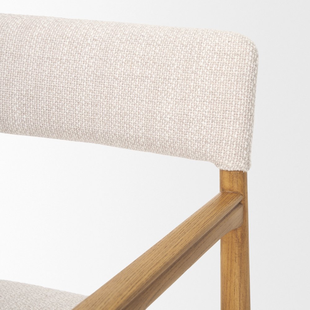 Light Brown Nettlewoodcream Heathered Performance Fabric Dining Chair