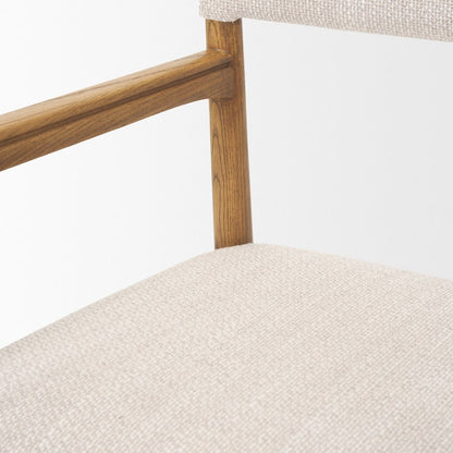 Light Brown Nettlewoodcream Heathered Performance Fabric Dining Chair