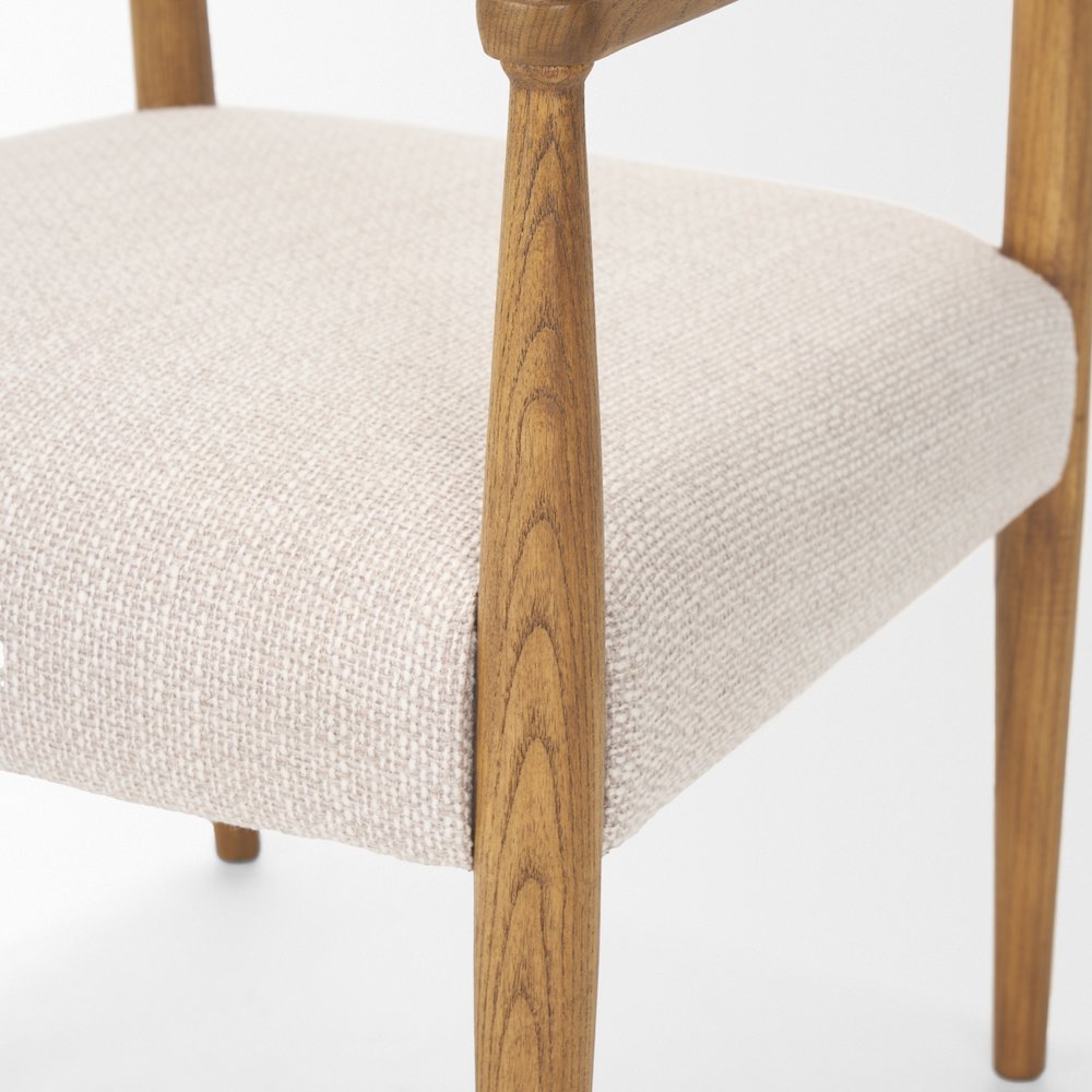 Light Brown Nettlewoodcream Heathered Performance Fabric Dining Chair