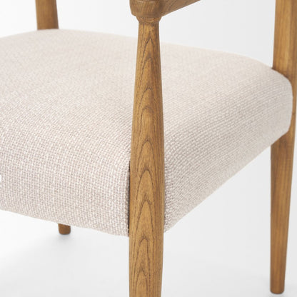 Light Brown Nettlewoodcream Heathered Performance Fabric Dining Chair