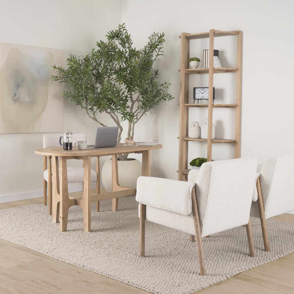 Light Brown Nettlewoodcream Heathered Performance Fabric Dining Chair