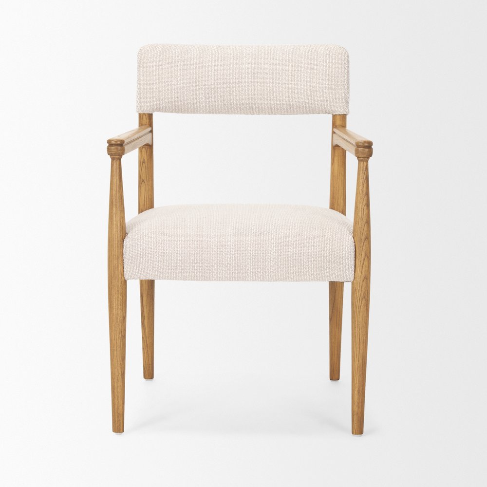 Light Brown Nettlewoodcream Heathered Performance Fabric Dining Chair