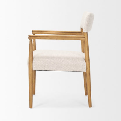 Light Brown Nettlewoodcream Heathered Performance Fabric Dining Chair