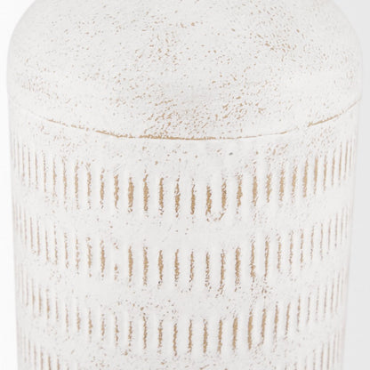 Tisha Large White Terracotta Distressing Metal Vase