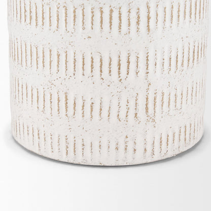 Tisha Large White Terracotta Distressing Metal Vase