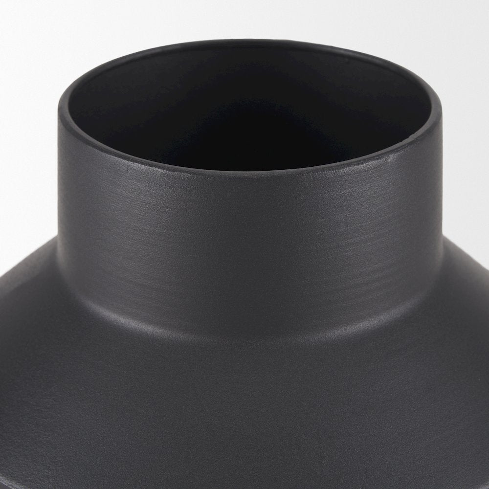 Tosca Medium Matte Black Metal Vase
