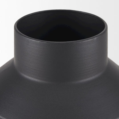Tosca Medium Matte Black Metal Vase