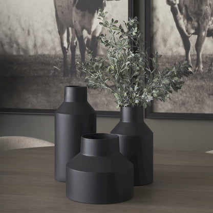 Tosca Tall Matte Black Metal Vase