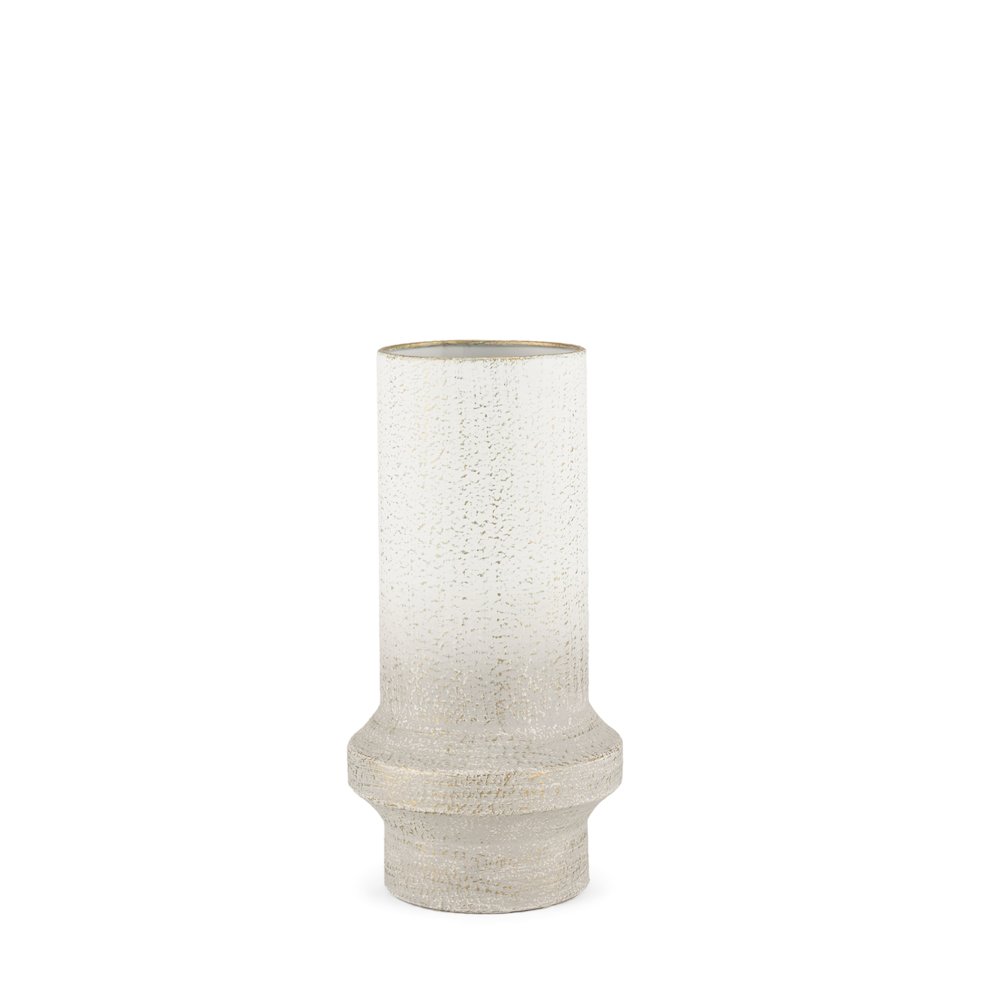 Tovah Small Textured White Gold Metal Vase