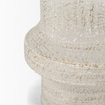 Tovah Small Textured White Gold Metal Vase