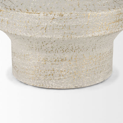 Tovah Small Textured White Gold Metal Vase