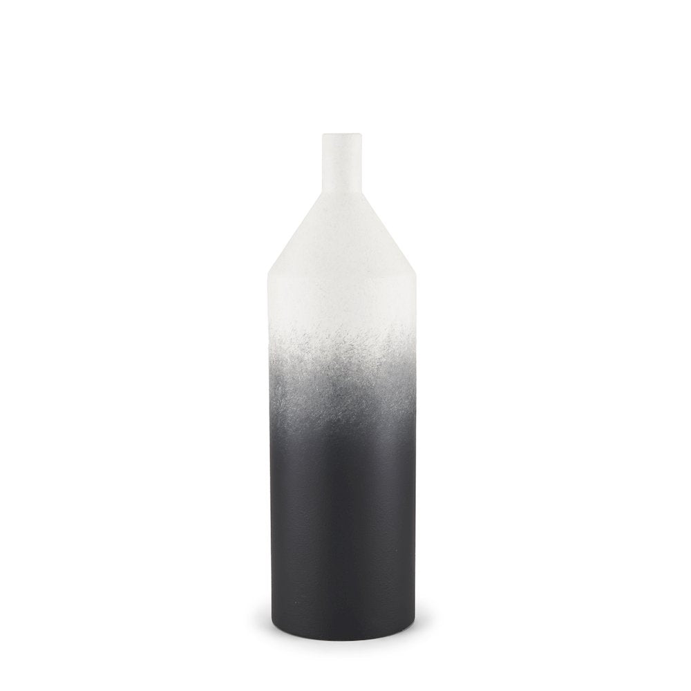Townley Small White Black Ombre Metal Vase