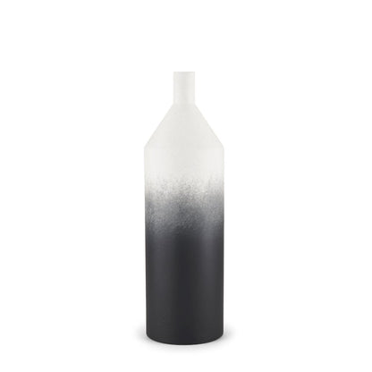 Townley Small White Black Ombre Metal Vase