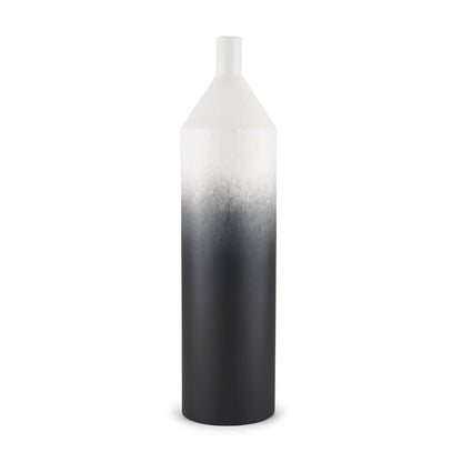 Townley Tall White Black Ombre Metal Vase