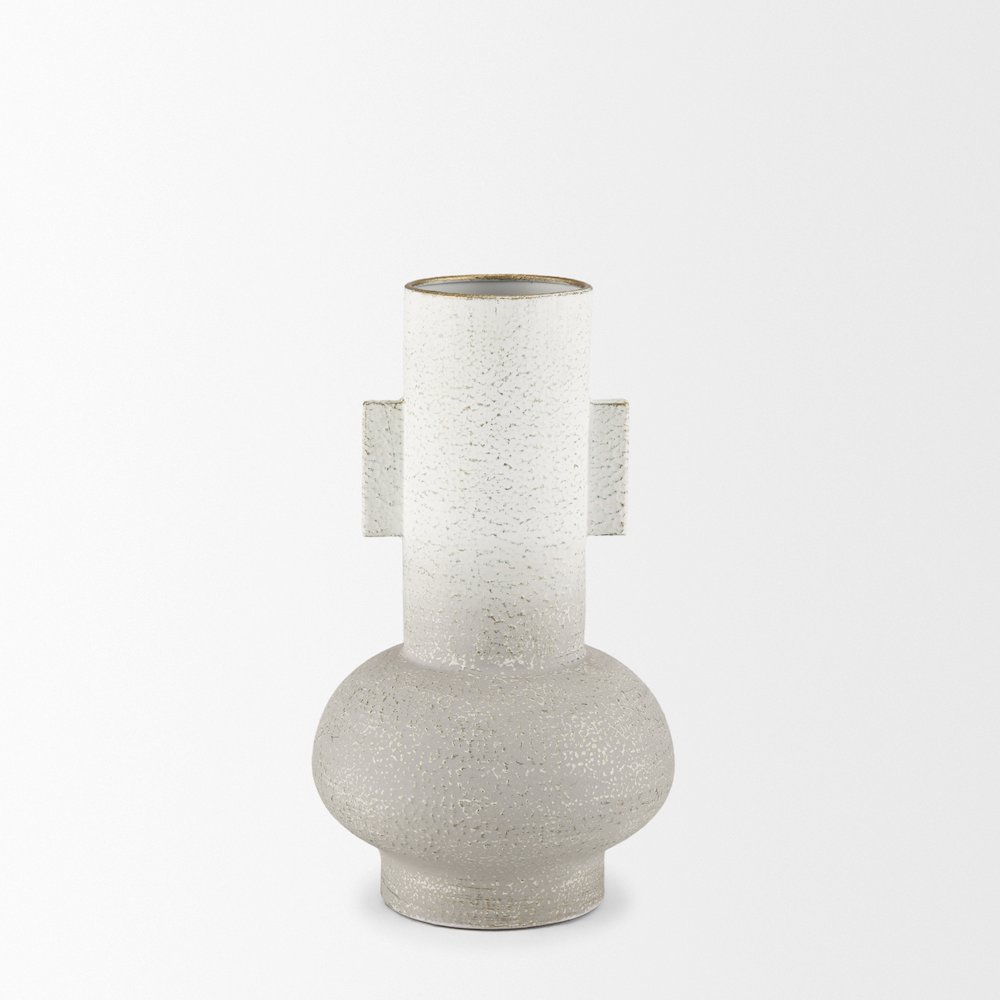 Torres Small Textured Off White Gold Metal Vase