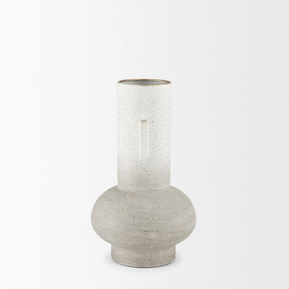 Torres Small Textured Off White Gold Metal Vase
