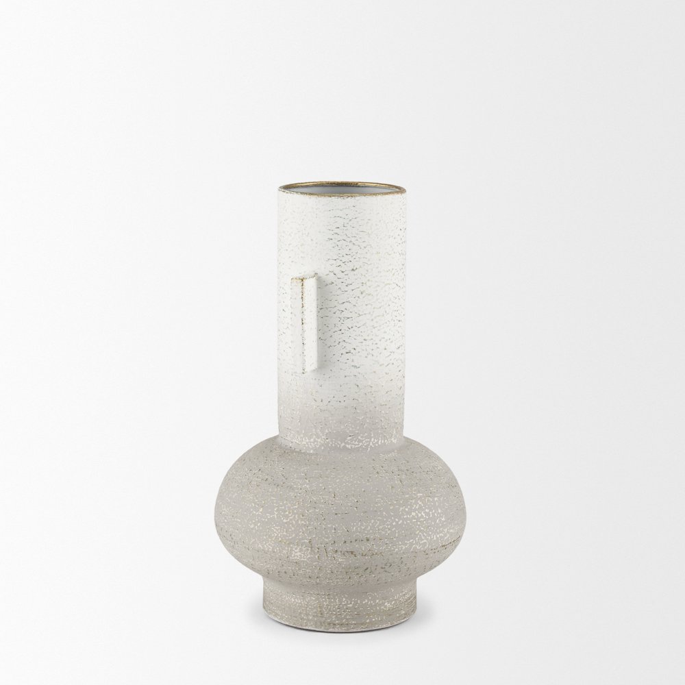 Torres Small Textured Off White Gold Metal Vase