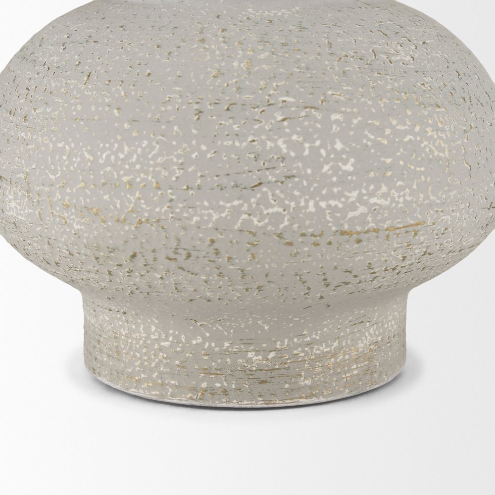 Torres Small Textured Off White Gold Metal Vase