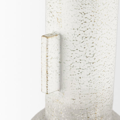 Torres Tall Textured Off White Gold Metal Vase
