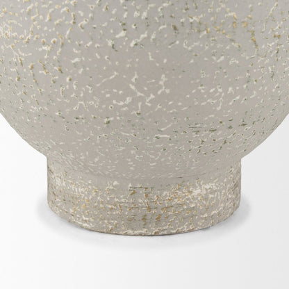 Torres Tall Textured Off White Gold Metal Vase