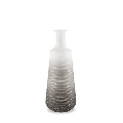 Toru Medium White Grey Ombre Metal Vase