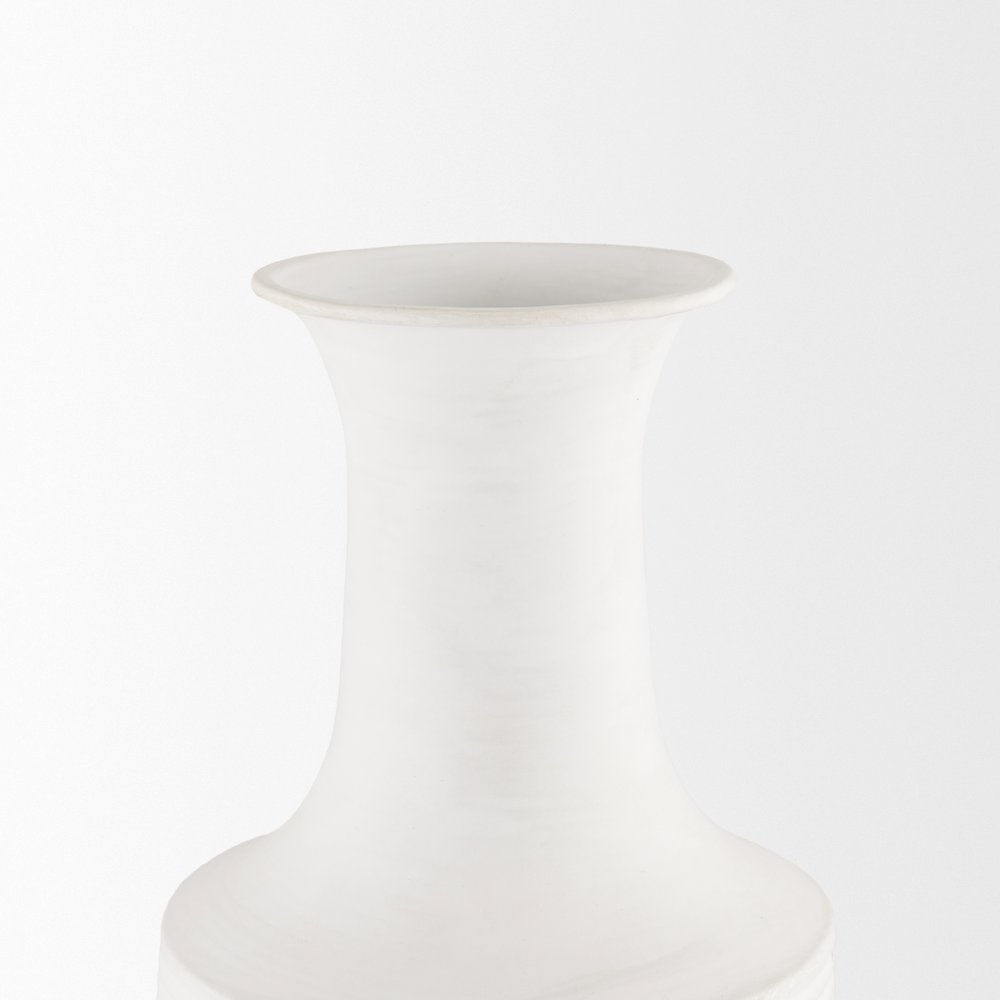 Toru Medium White Grey Ombre Metal Vase