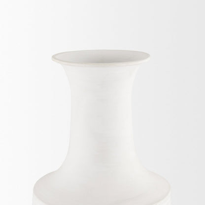 Toru Medium White Grey Ombre Metal Vase