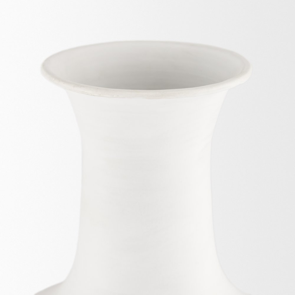 Toru Tall White Grey Ombre Metal Vase