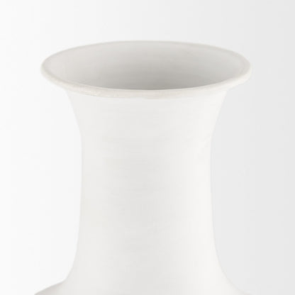 Toru Tall White Grey Ombre Metal Vase