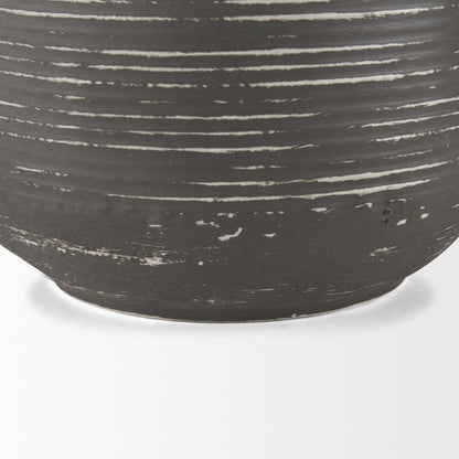 Toru Tall White Grey Ombre Metal Vase