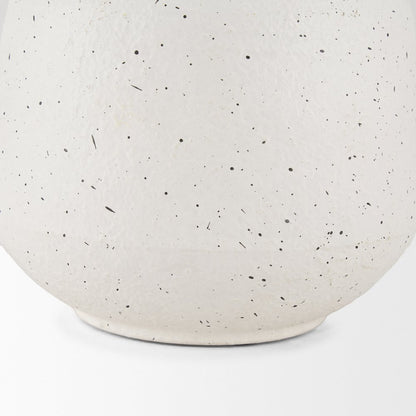Treva Small White Black Speckles Metal Vase