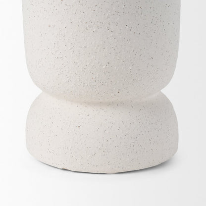 Dylan Tall Textured Off White Handles Ceramic Vase