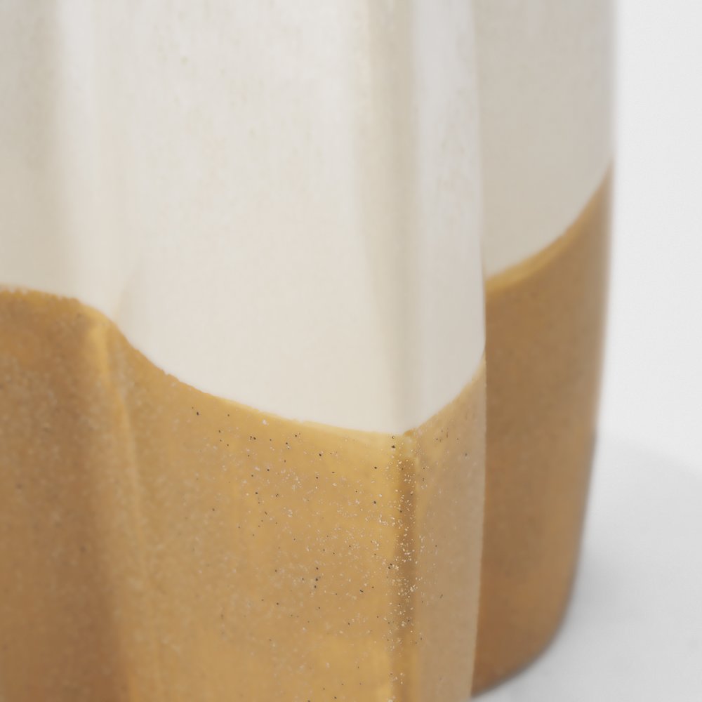 Vania Small Off White Tan Textured Ceramic Vase