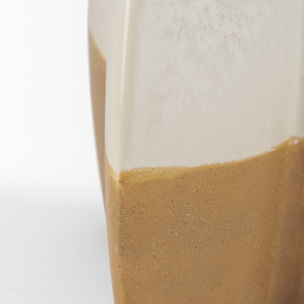 Vania Large Off White Tan Textured Ceramic Vase