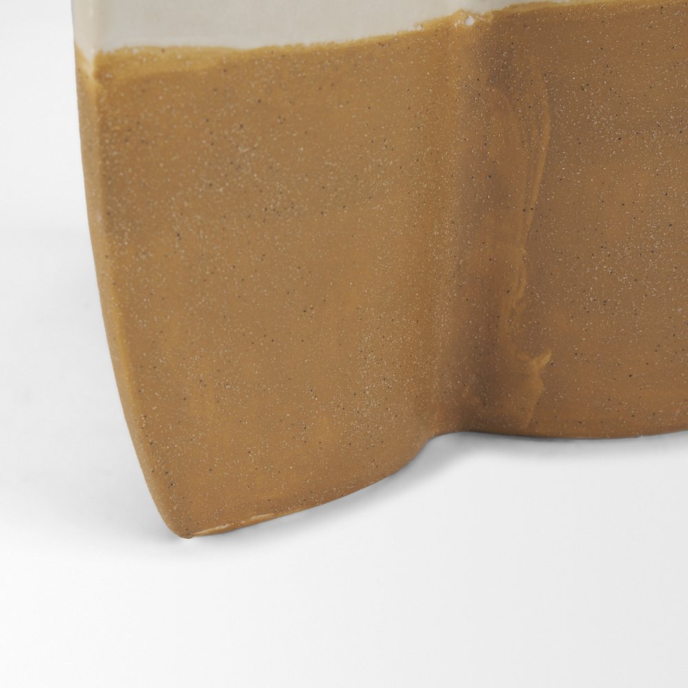 Vania Large Off White Tan Textured Ceramic Vase