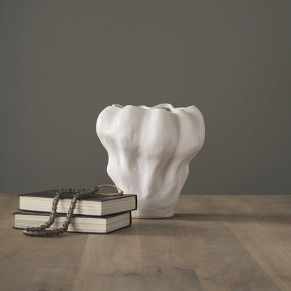 Vanna Sculptural Cream Glazed Ceramic Vase