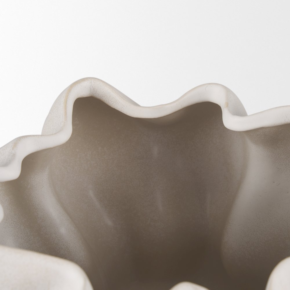 Vanna Sculptural Cream Glazed Ceramic Vase