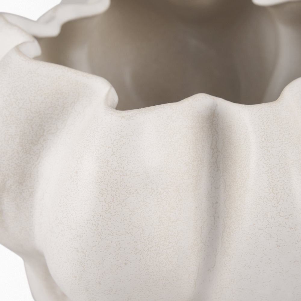 Vanna Sculptural Cream Glazed Ceramic Vase
