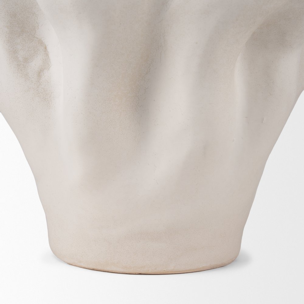 Vanna Sculptural Cream Glazed Ceramic Vase