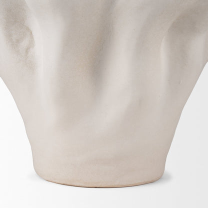 Vanna Sculptural Cream Glazed Ceramic Vase