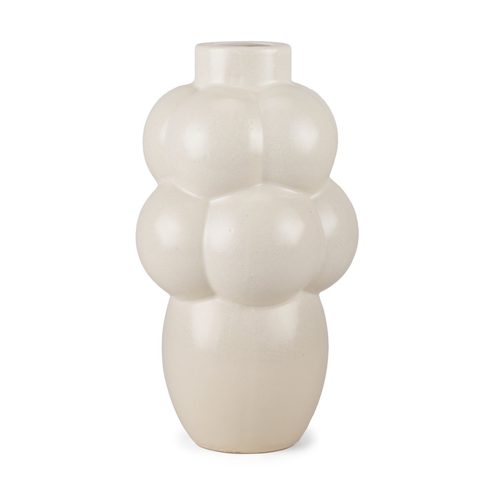 UlvCream Glazed Bubble Ceramic Vase