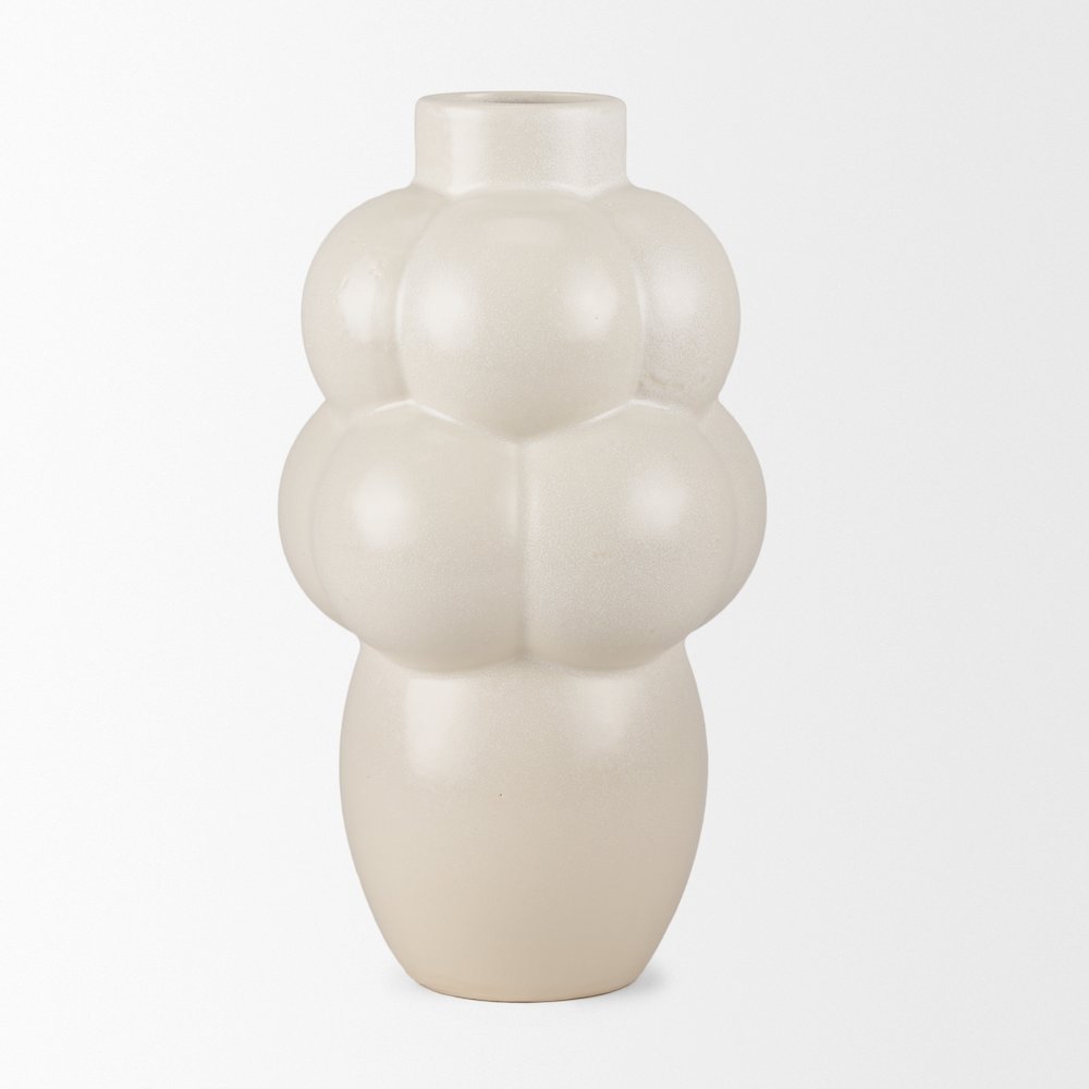 UlvCream Glazed Bubble Ceramic Vase